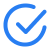 Minimalist blue check symbol